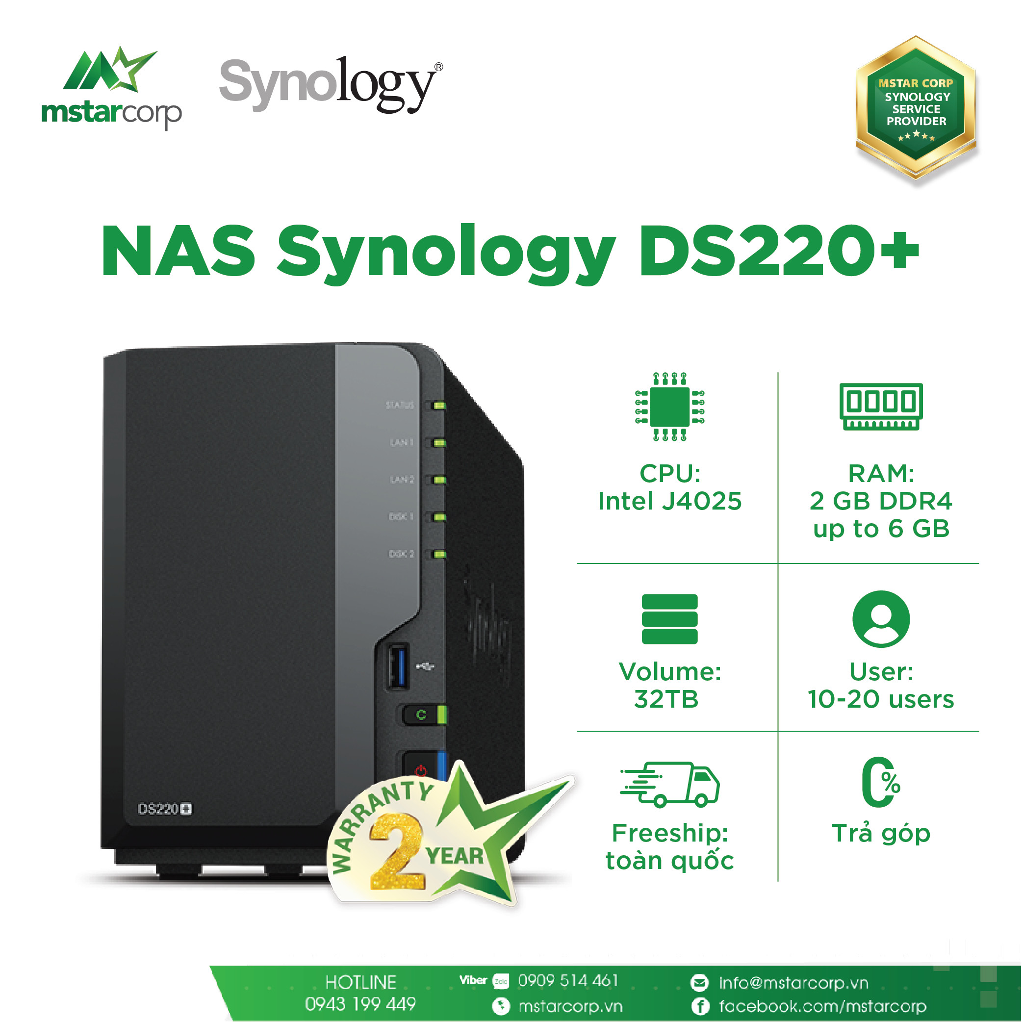 Top 7 model được lựa chọn sử dụng NAS Synology 