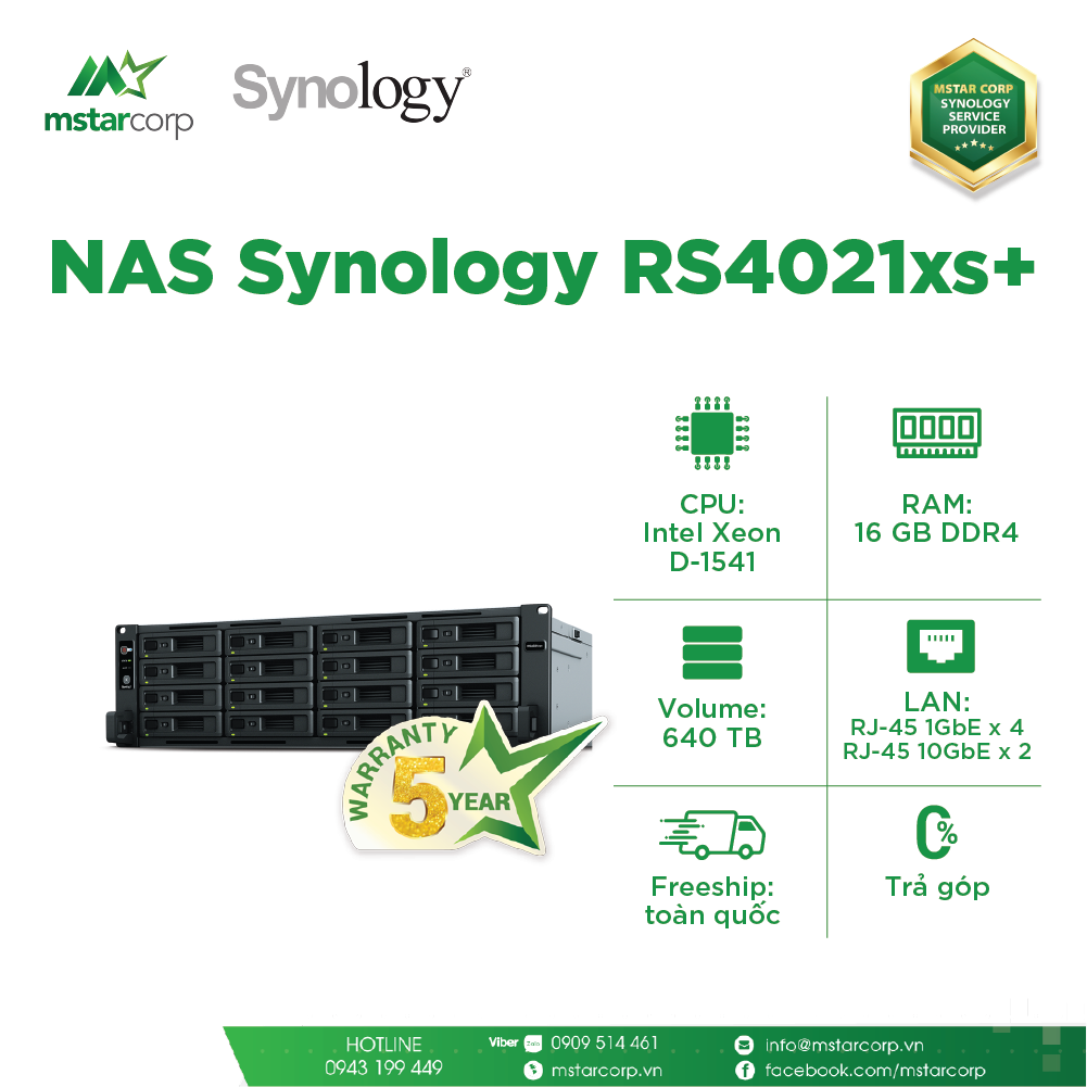 Top 7 model được lựa chọn sử dụng NAS Synology