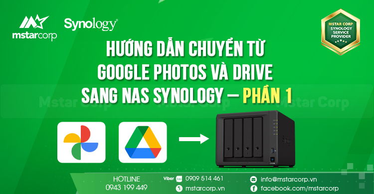 huong dan chuyen tu google photos va drive sang NAS Synology