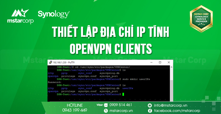 Hướng dẫn thiết lập địa chỉ IP tĩnh OpenVPN Clients trên NAS Synology