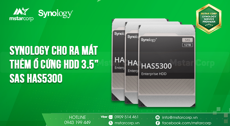 Synology cho ra mắt thêm ổ cứng HDD 3.5” SAS HAS5300