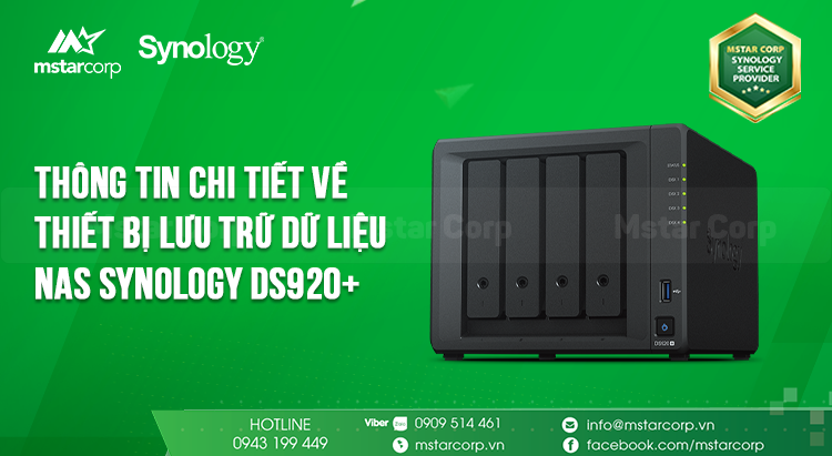 Thông tin chi tiết về thiết bị lưu trữ dữ liệu NAS Synology DS920+