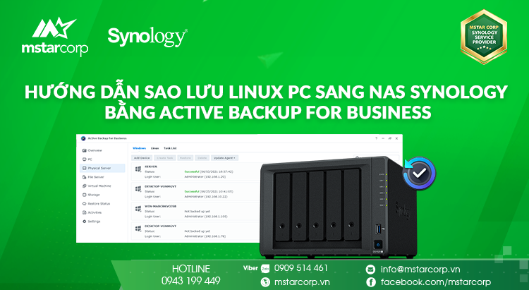 Hướng dẫn sao lưu Linux PC sang NAS Synology bằng Active Backup for Business