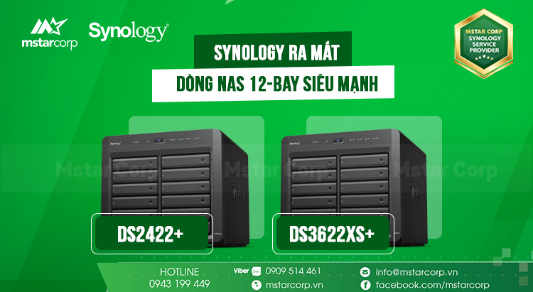 Synology ra mắt dòng NAS 12-bay siêu mạnh DS3622xs+ và DS2422+