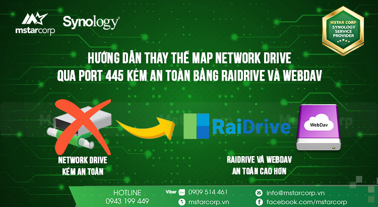 Hướng dẫn thay thế Map Network Drive qua Port 445 kém an toàn bằng RaiDrive và WebDAV