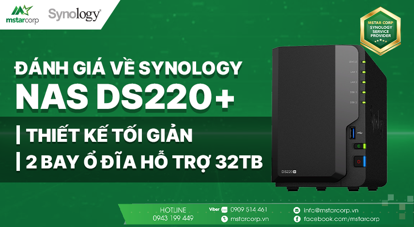 Đánh giá về Synology 2 bay Nas Diskstation DS220+