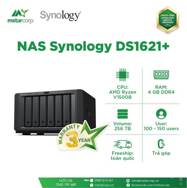 Thiết bị lưu trữ NAS cho doanh nghiệp DS1621+