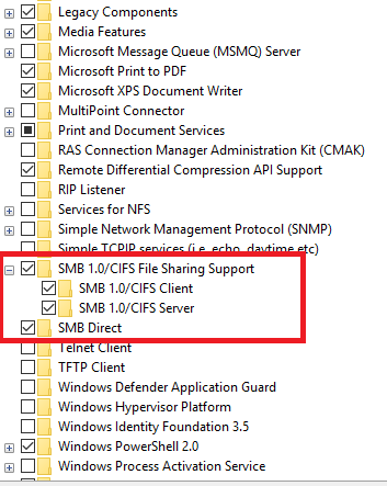 Chọn những ô còn thiếu để sửa lỗi Windows 10 không truy cập được vào NAS