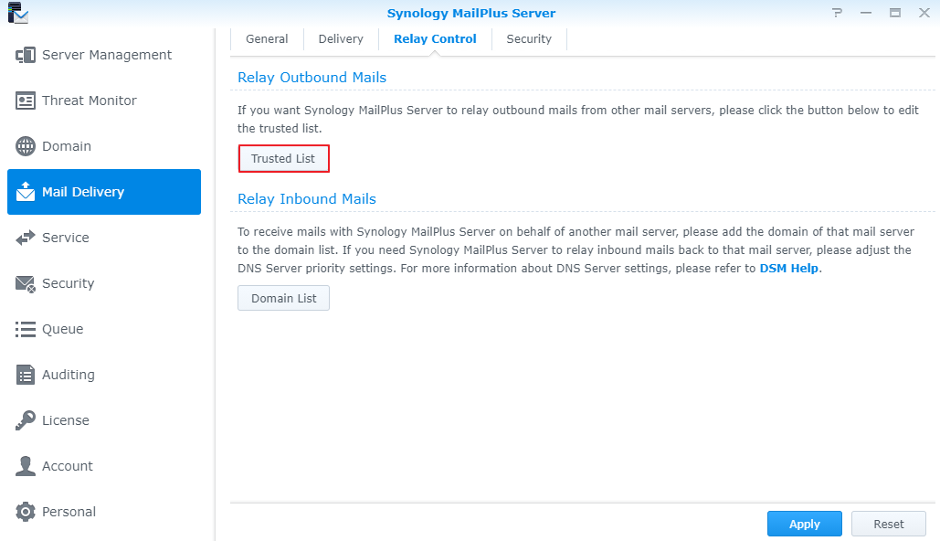 Điều chỉnh cài đặt Relay để khắc phục lỗi Synology MailPlus Server gửi thư rác và bị đưa vào danh sách chặn