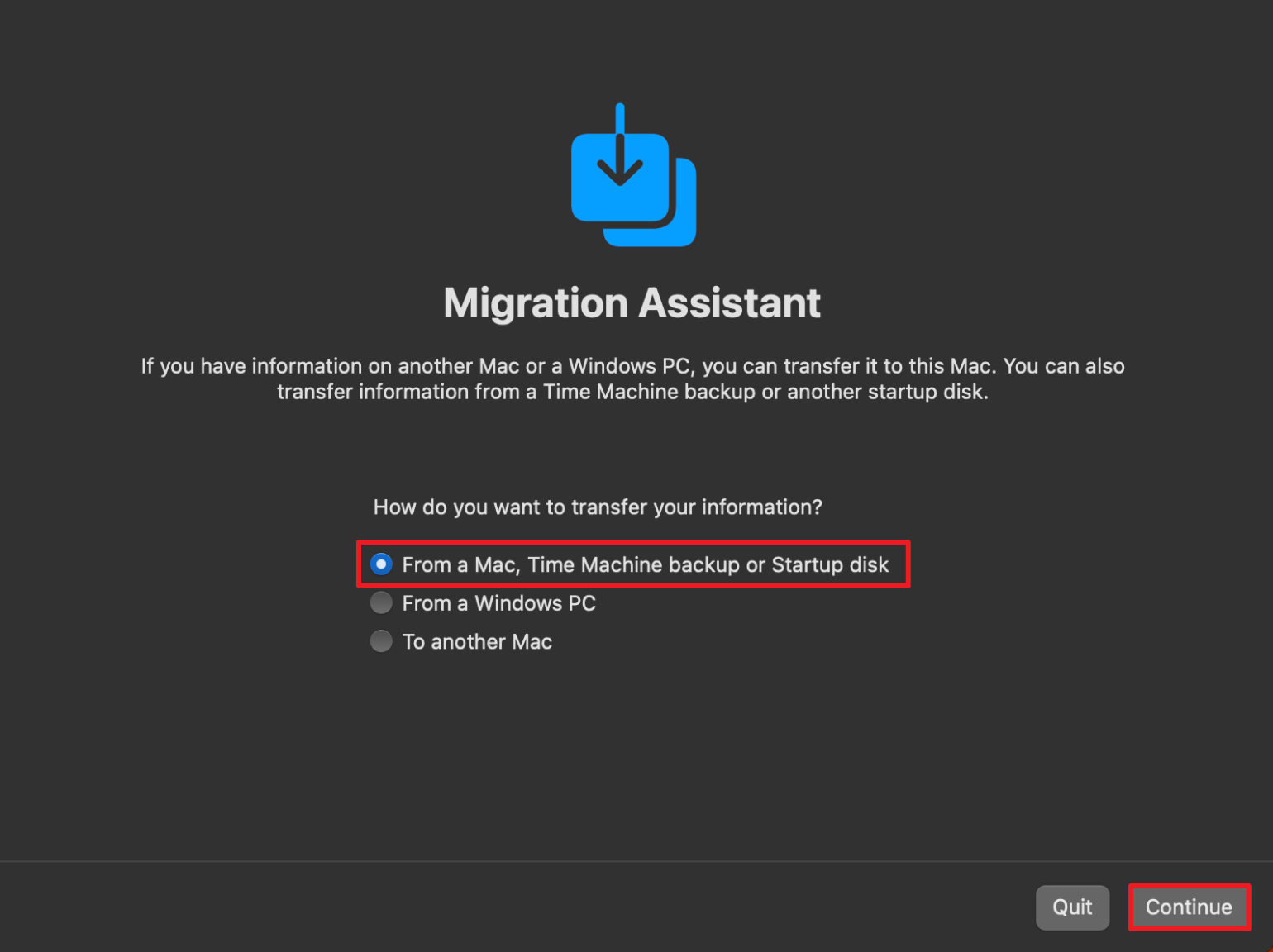 Khôi phục ổ đĩa hệ thống của bạn bằng Apple Migration Assistant để khôi phục toàn bộ Mac