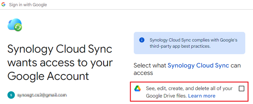 Khắc phục lỗi kết nối Cloud Sync với dịch vụ của Google