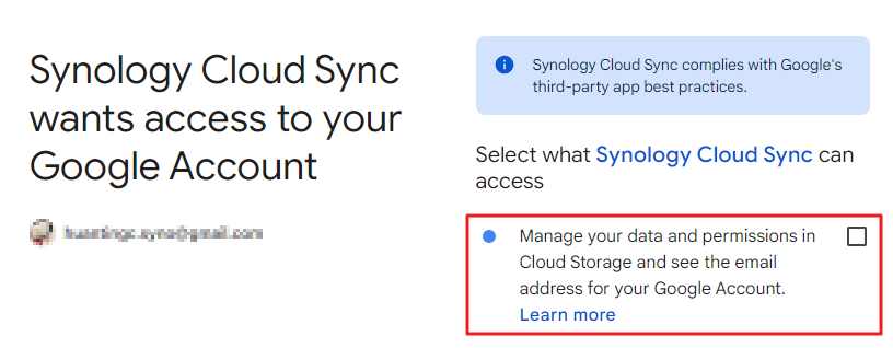 Khắc phục lỗi kết nối Cloud Sync với dịch vụ của Google