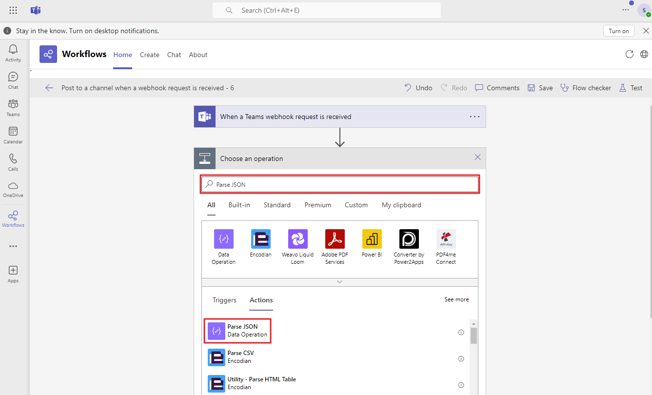 Cách cấu hình webhook Microsoft Teams để nhận thông báo từ DSM