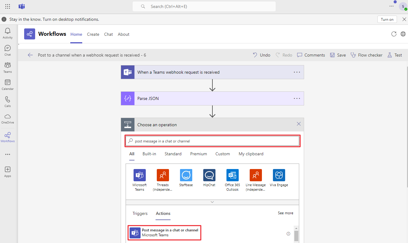 Cách cấu hình webhook Microsoft Teams để nhận thông báo từ DSM