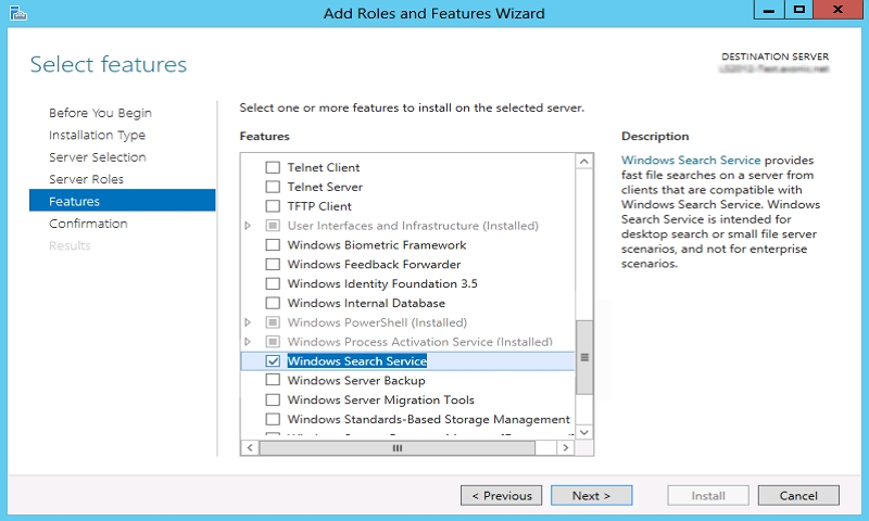 Cách kích hoạt Windows Search Service cho Windows Server 2012 R2